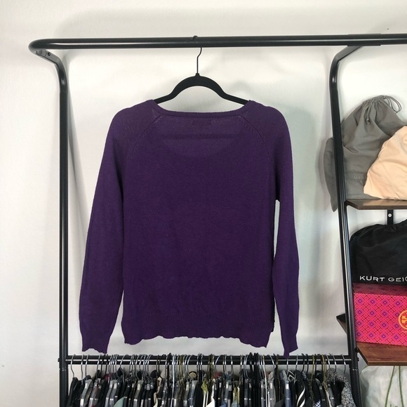 𝅺silence + Noise Royal Purple Scoop Neck Sweater - Picture 7 of 7